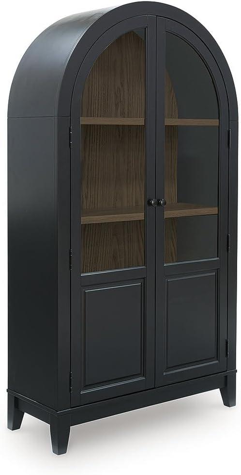 imageSignature Design by Ashley Dagandale Casual Accent Cabinet with AntiTipping and Adjustable Shelf Light Brown amp BlackBlack