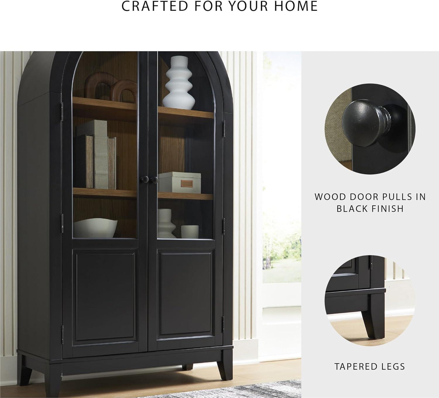 imageSignature Design by Ashley Dagandale Casual Accent Cabinet with AntiTipping and Adjustable Shelf Light Brown amp BlackBlack