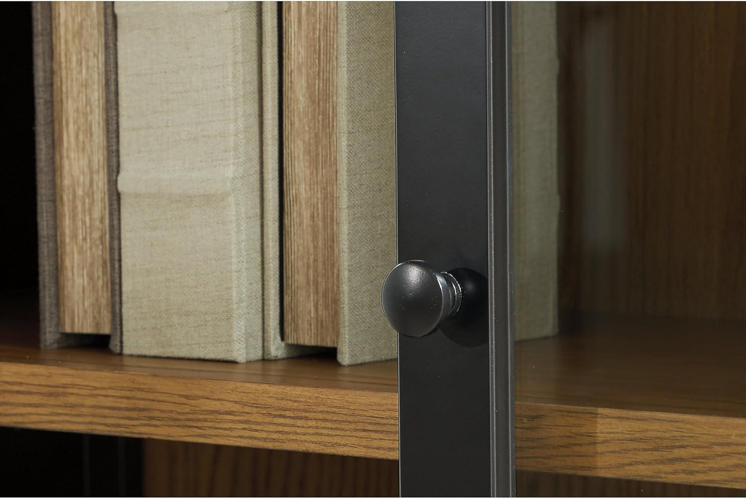 imageSignature Design by Ashley Dagandale Casual Accent Cabinet with AntiTipping and Adjustable Shelf Light Brown amp BlackBlack