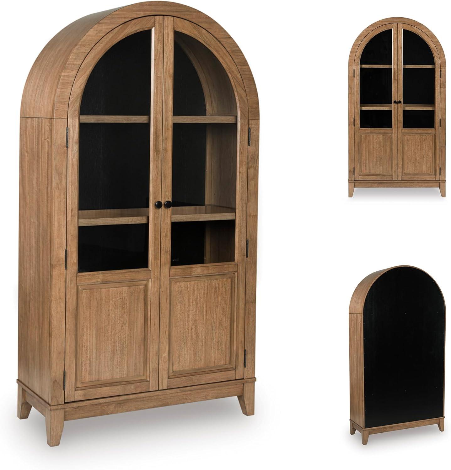 imageSignature Design by Ashley Dagandale Casual Accent Cabinet with AntiTipping and Adjustable Shelf Light Brown amp BlackLight Brown Black