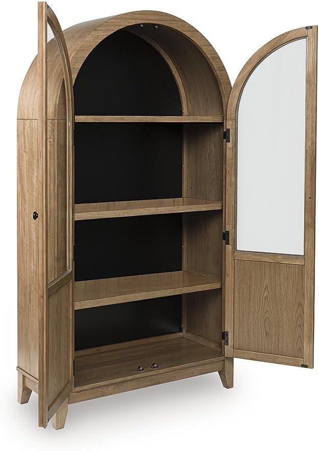 imageSignature Design by Ashley Dagandale Casual Accent Cabinet with AntiTipping and Adjustable Shelf Light Brown amp BlackLight Brown Black
