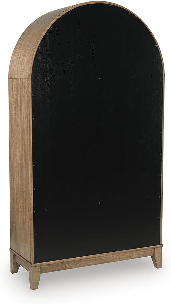 imageSignature Design by Ashley Dagandale Casual Accent Cabinet with AntiTipping and Adjustable Shelf Light Brown amp BlackLight Brown Black