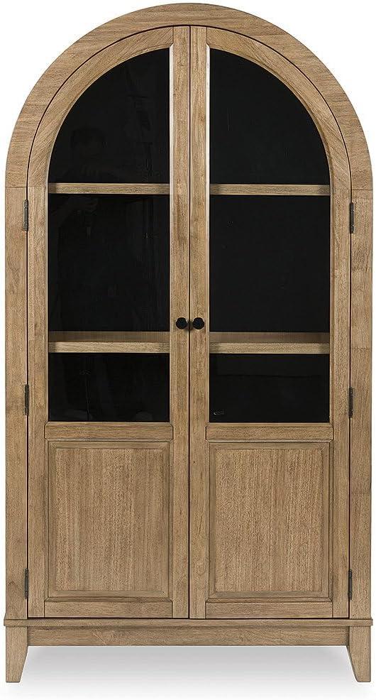 imageSignature Design by Ashley Dagandale Casual Accent Cabinet with AntiTipping and Adjustable Shelf Light Brown amp BlackLight Brown Black