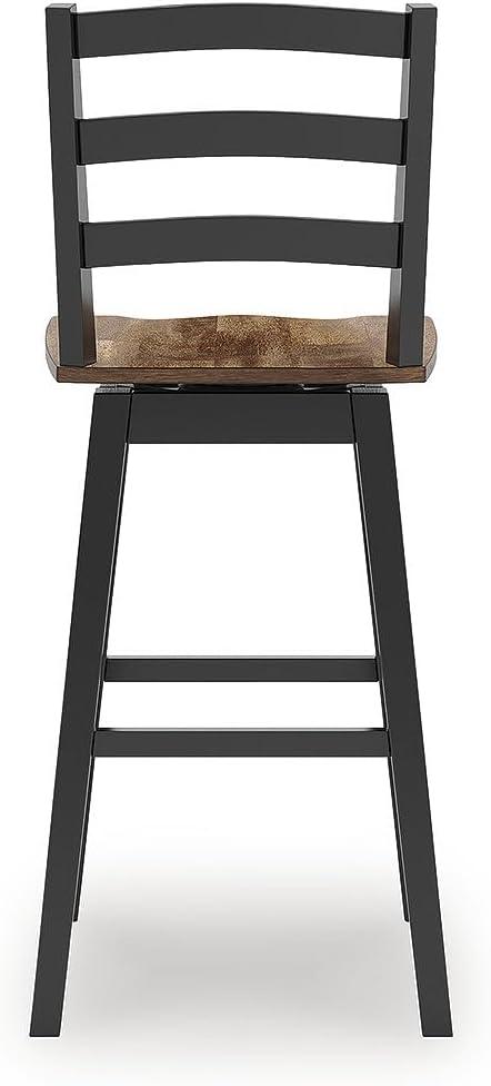 imageSignature Design by Ashley Wildenauer Modern Farmhouse 30 Swivel Bar Height Bar Stool with Contoured Seat Set of 2 Black amp Dark Brown