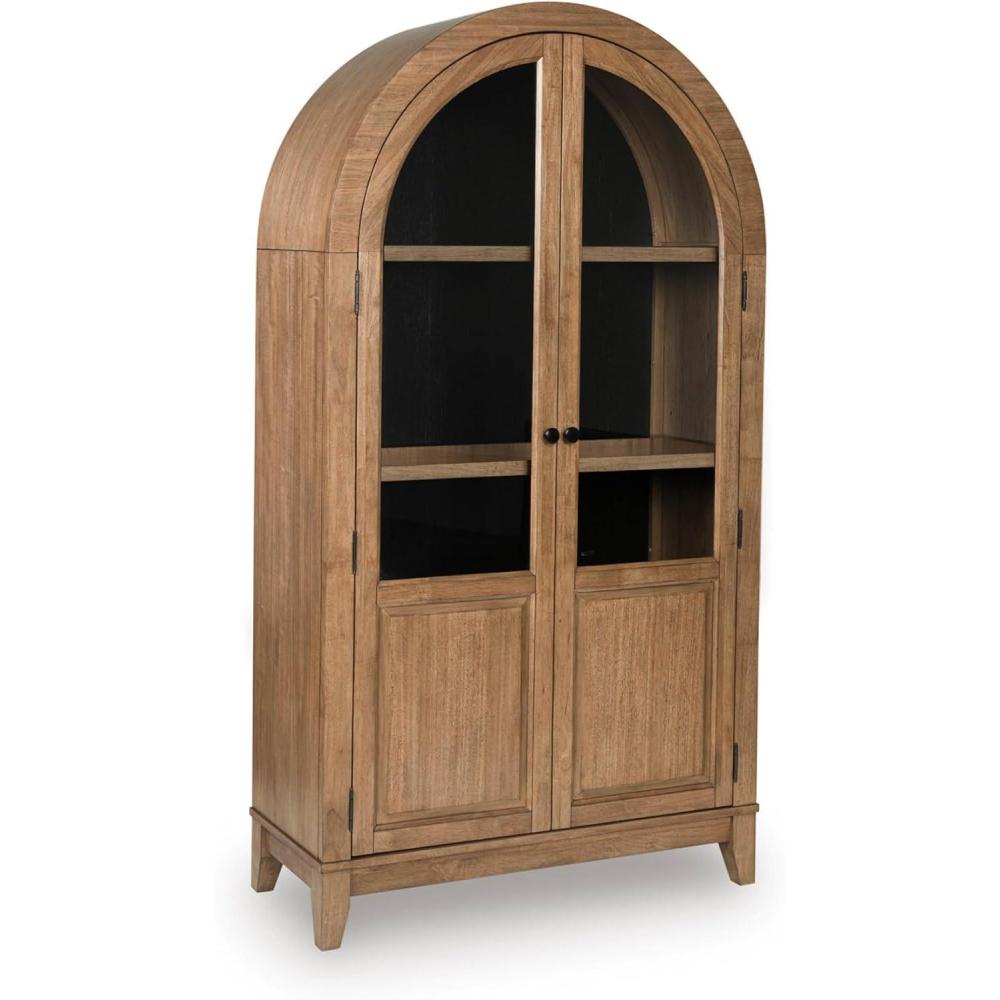 imageSignature Design by Ashley Dagandale Casual Accent Cabinet with AntiTipping and Adjustable Shelf Light Brown amp BlackLight Brown Black