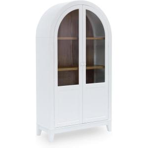 Signature Design by Ashley Dagandale Casual Accent Cabinet with Anti-Tipping and Adjustable Shelf, Light Brown & Black(White)