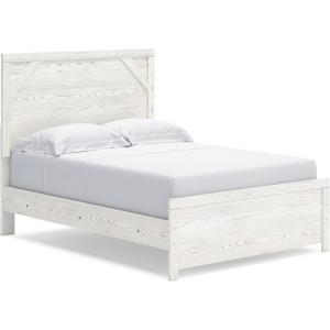 Signature Design by Ashley Gerridan Farmhouse Queen Panel Bed, Foundation or Box Spring Needed, White & Light Gray(White/Gray)