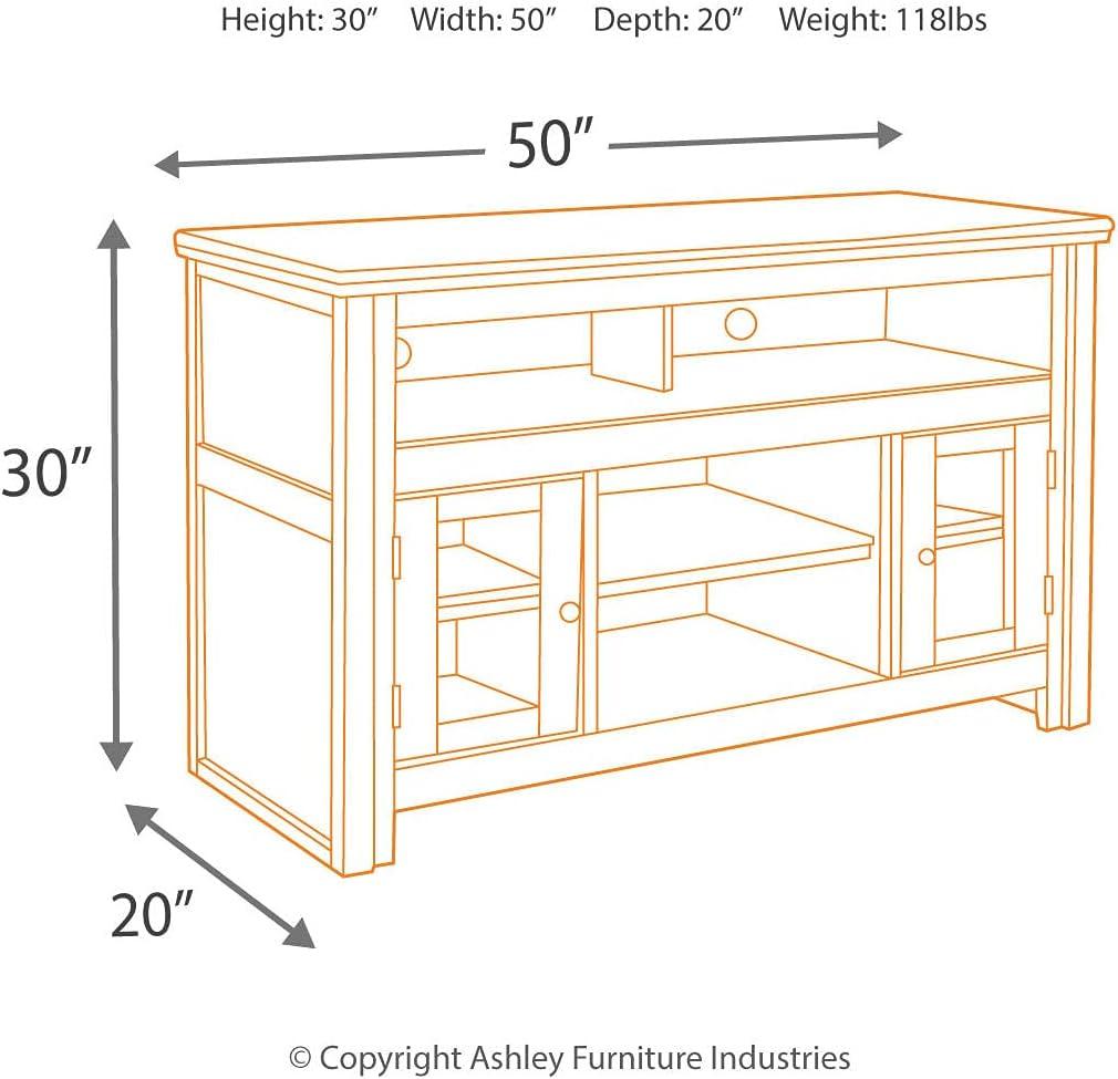 imageSignature Design by Ashley Harpan Traditional TV Stand Fits TVs up to 70 3 Adjustable Shelves 2 Storage Cabinets BrownMedium