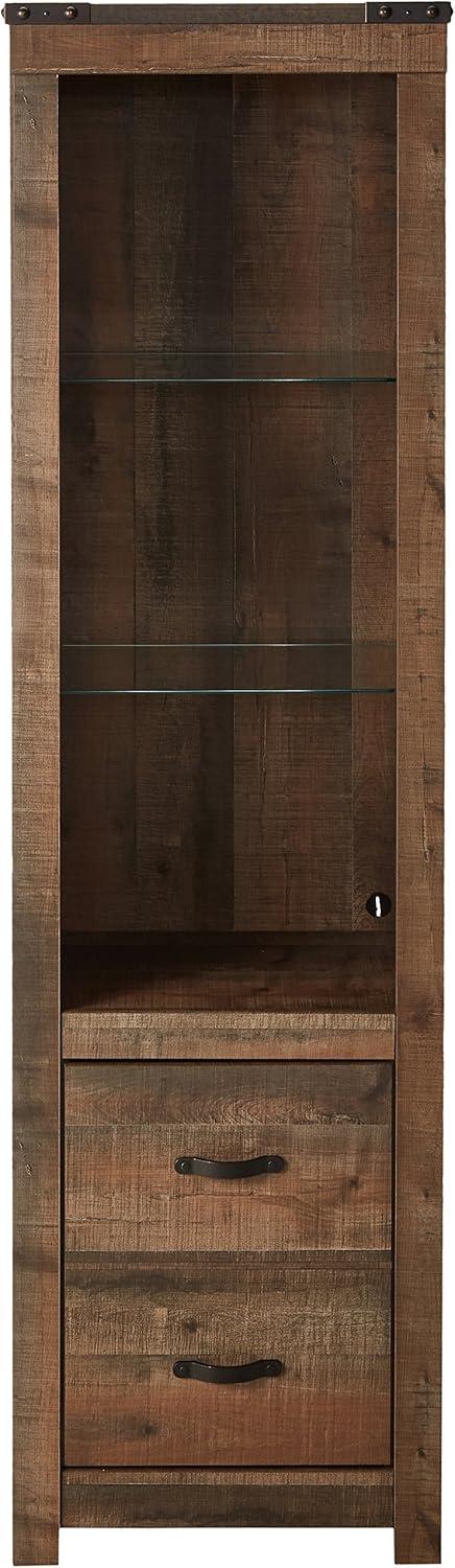 imageSignature Design by Ashley Trinell Rustic Entertainment Center Pier or Bookcase Grayish BrownBrown