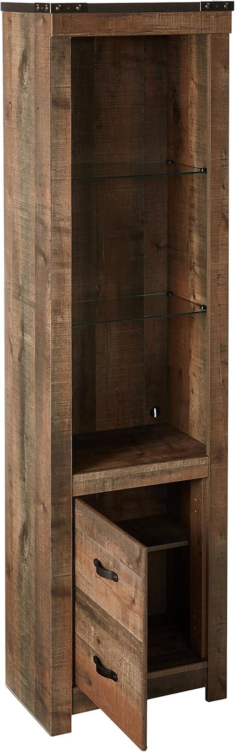 imageSignature Design by Ashley Trinell Rustic Entertainment Center Pier or Bookcase Grayish BrownBrown