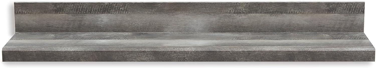 imageSignature Design by Ashley Wynnlow Rustic 4Piece Entertainment Center for TVs up to 72 with Electric Fireplace LED Lighting and Programmable Timer Gray