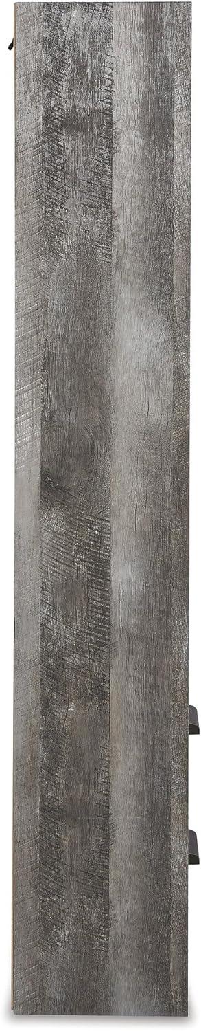 imageSignature Design by Ashley Wynnlow Rustic 4Piece Entertainment Center for TVs up to 72 with Electric Fireplace LED Lighting and Programmable Timer Gray