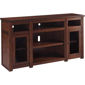 Signature Design by Ashley Harpan Traditional TV Stand Fits TVs up to 70″, 3 Adjustable Shelves, 2 Storage Cabinets, Brown(X-Large)