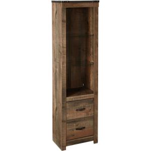 Signature Design by Ashley Trinell Rustic Entertainment Center Pier or Bookcase, Grayish Brown(Brown)