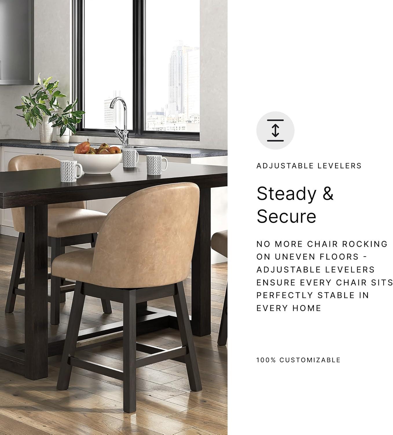imageSignature Design by Ashley Cabalynn Counter Height Bar Stool Set of 2 Modern Farmhouse Foam Cushion Wood 2025 W x 235 D x 4175 H Light BrownLight Brown Dark Brown