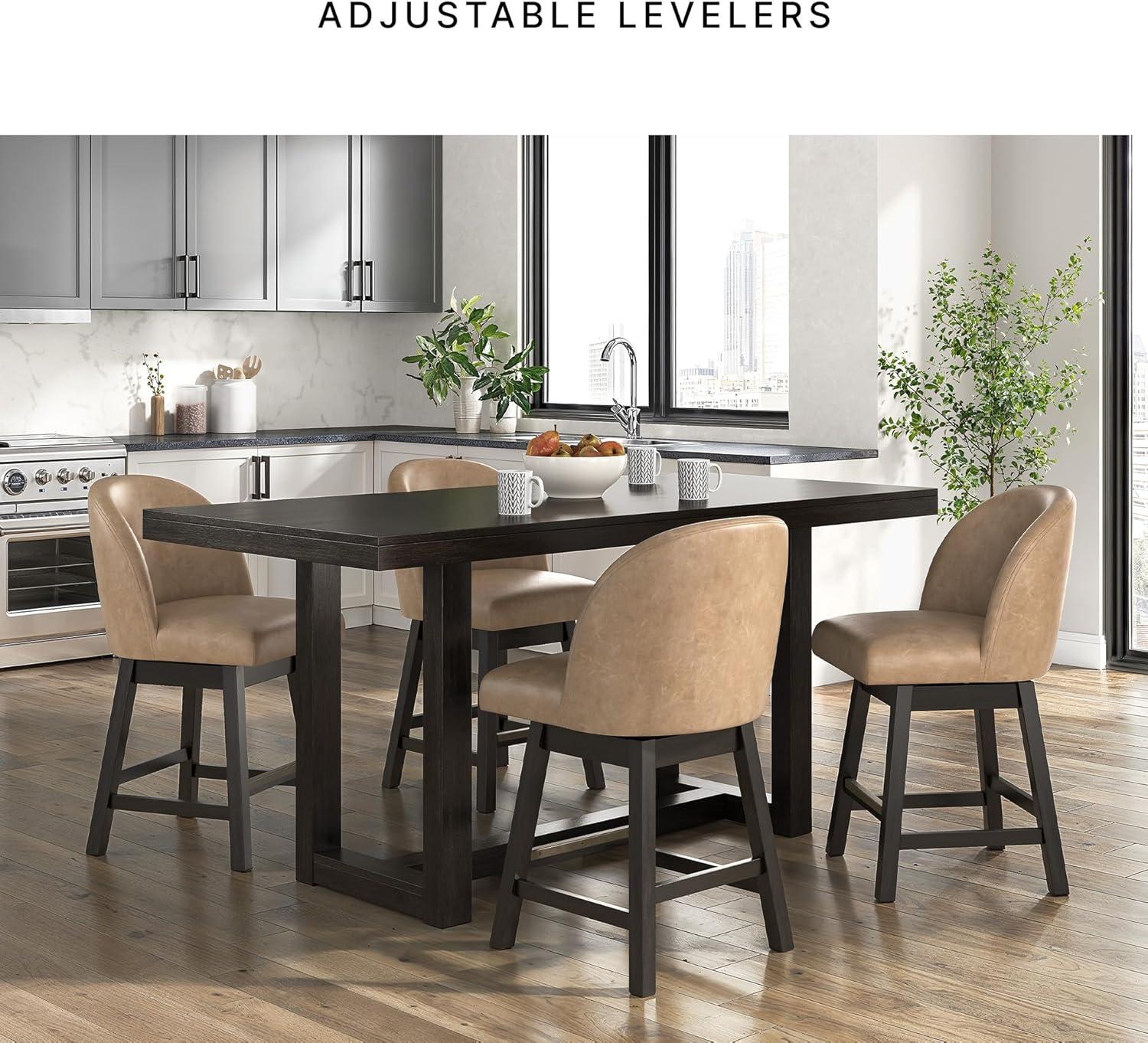 imageSignature Design by Ashley Cabalynn Counter Height Bar Stool Set of 2 Modern Farmhouse Foam Cushion Wood 2025 W x 235 D x 4175 H Light BrownLight Brown Dark Brown