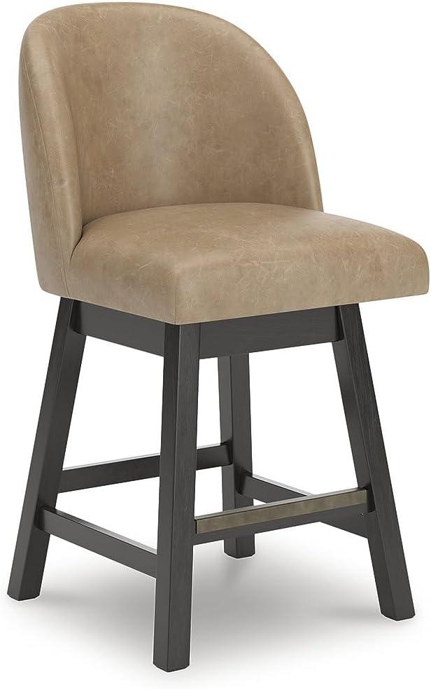 imageSignature Design by Ashley Cabalynn Counter Height Bar Stool Set of 2 Modern Farmhouse Foam Cushion Wood 2025 W x 235 D x 4175 H Light BrownLight Brown Dark Brown