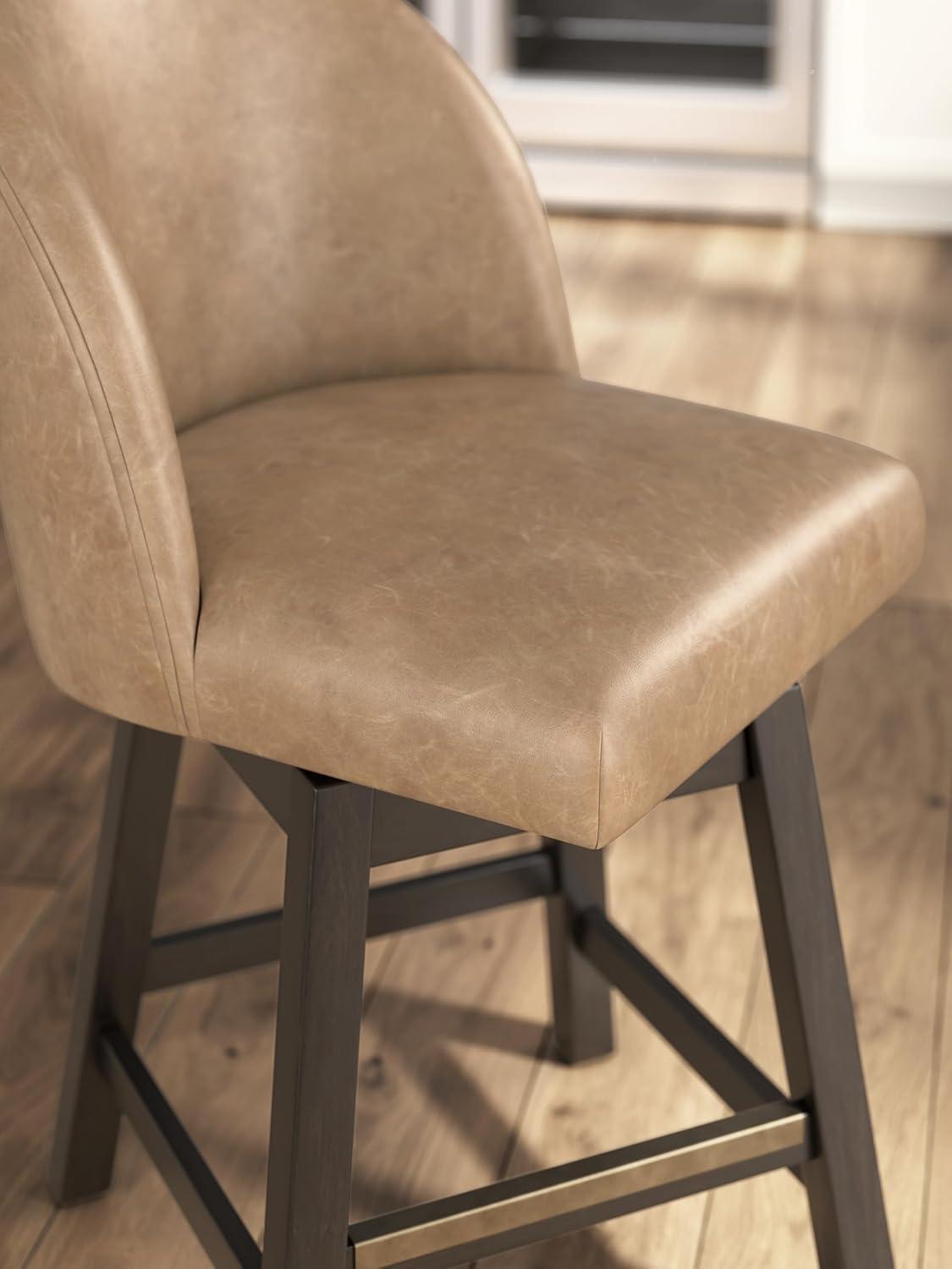 imageSignature Design by Ashley Cabalynn Counter Height Bar Stool Set of 2 Modern Farmhouse Foam Cushion Wood 2025 W x 235 D x 4175 H Light BrownLight Brown Dark Brown