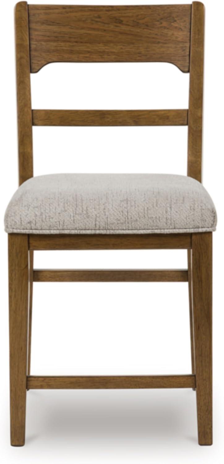 imageSignature Design by Ashley Cabalynn Counter Height Bar Stool Set of 2 Modern Farmhouse Foam Cushion Wood 2025 W x 235 D x 4175 H Light BrownLight Brown Beige