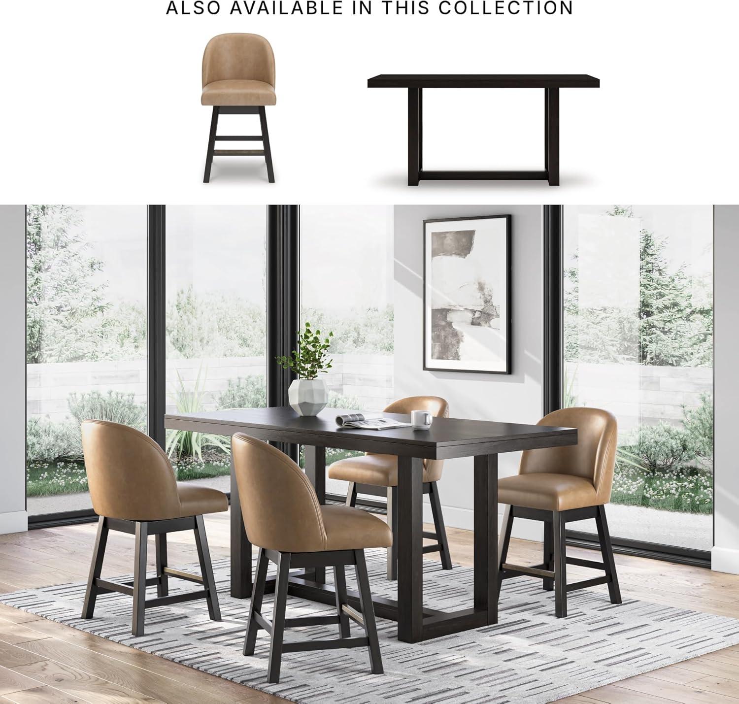 imageSignature Design by Ashley Cabalynn Counter Height Bar Stool Set of 2 Modern Farmhouse Foam Cushion Wood 2025 W x 235 D x 4175 H Light BrownLight Brown Dark Brown