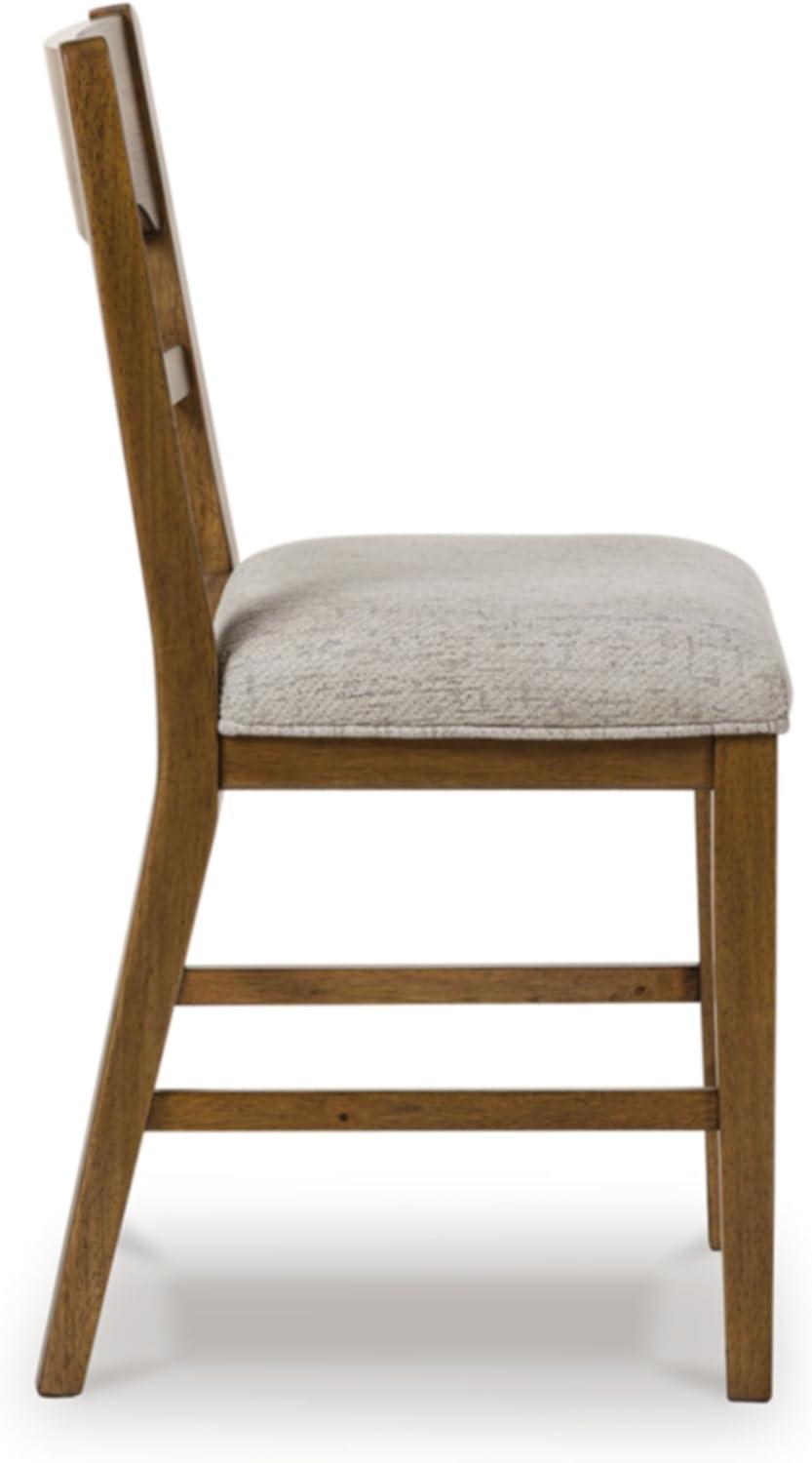 imageSignature Design by Ashley Cabalynn Counter Height Bar Stool Set of 2 Modern Farmhouse Foam Cushion Wood 2025 W x 235 D x 4175 H Light BrownLight Brown Beige