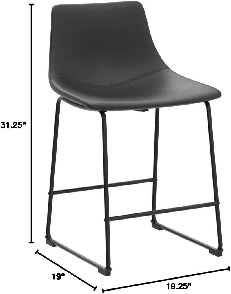 imageSignature Design by Ashley Centiar 24 Counter Height Modern Bucket Barstool Set of 2 Black amp Centiar Mid Century Dining Room Bucket Chair Set of 2 BlackBlack