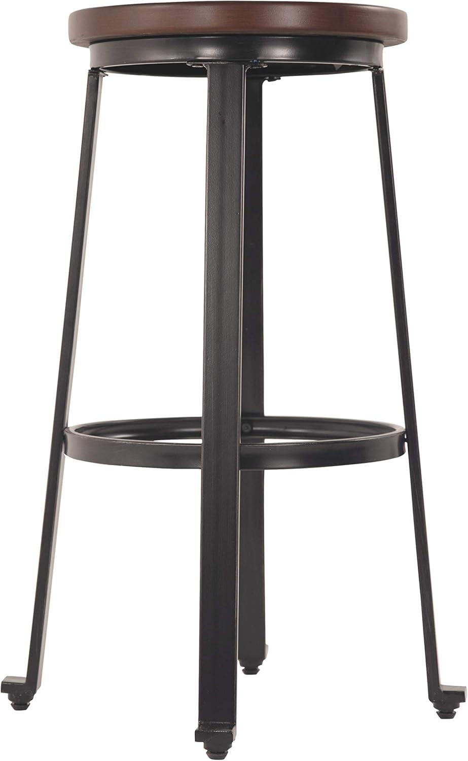 imageSignature Design by Ashley Challiman Industrial 29 Pub Height Barstool 2 Count WhiteRustic Brown