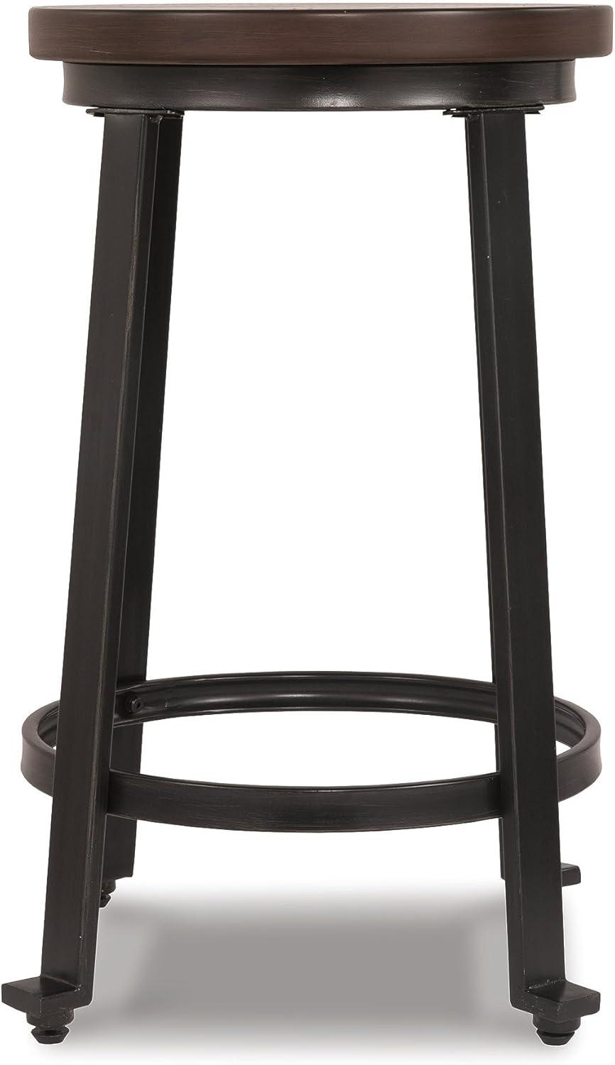 imageSignature Design by Ashley Challiman Industrial 29 Pub Height Barstool 2 Count WhiteRustic Brown