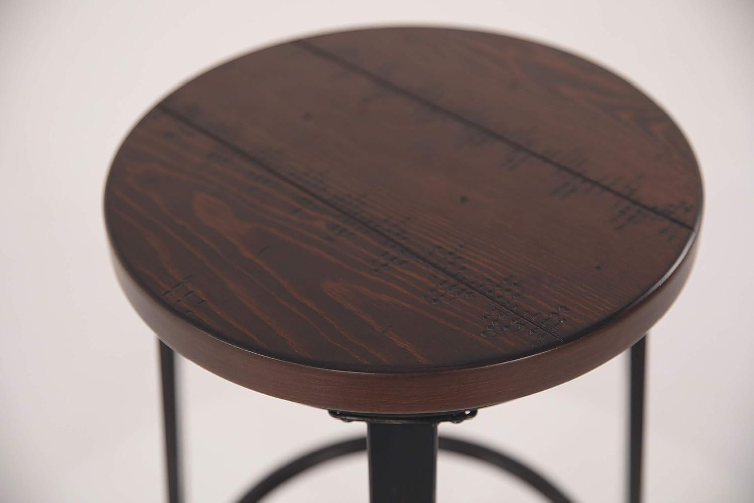 imageSignature Design by Ashley Challiman Industrial 29 Pub Height Barstool 2 Count WhiteRustic Brown