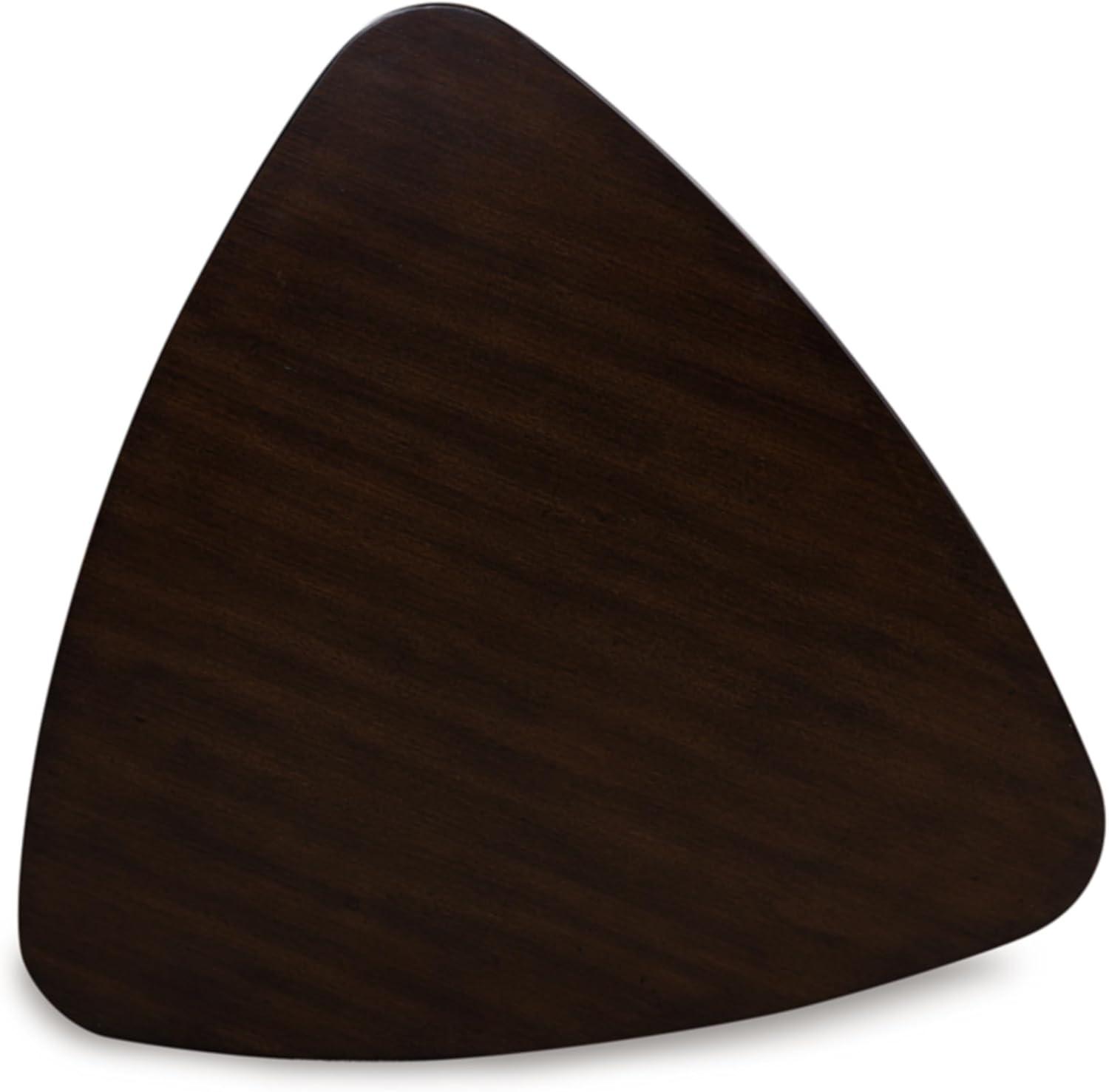 imageSignature Design by Ashley Dantenton Casual Triangle Dining Room Table Seats Up to 3 Soft Curves Tapered Legs Wood 3525 W x 335 D x 30 H Burgundy