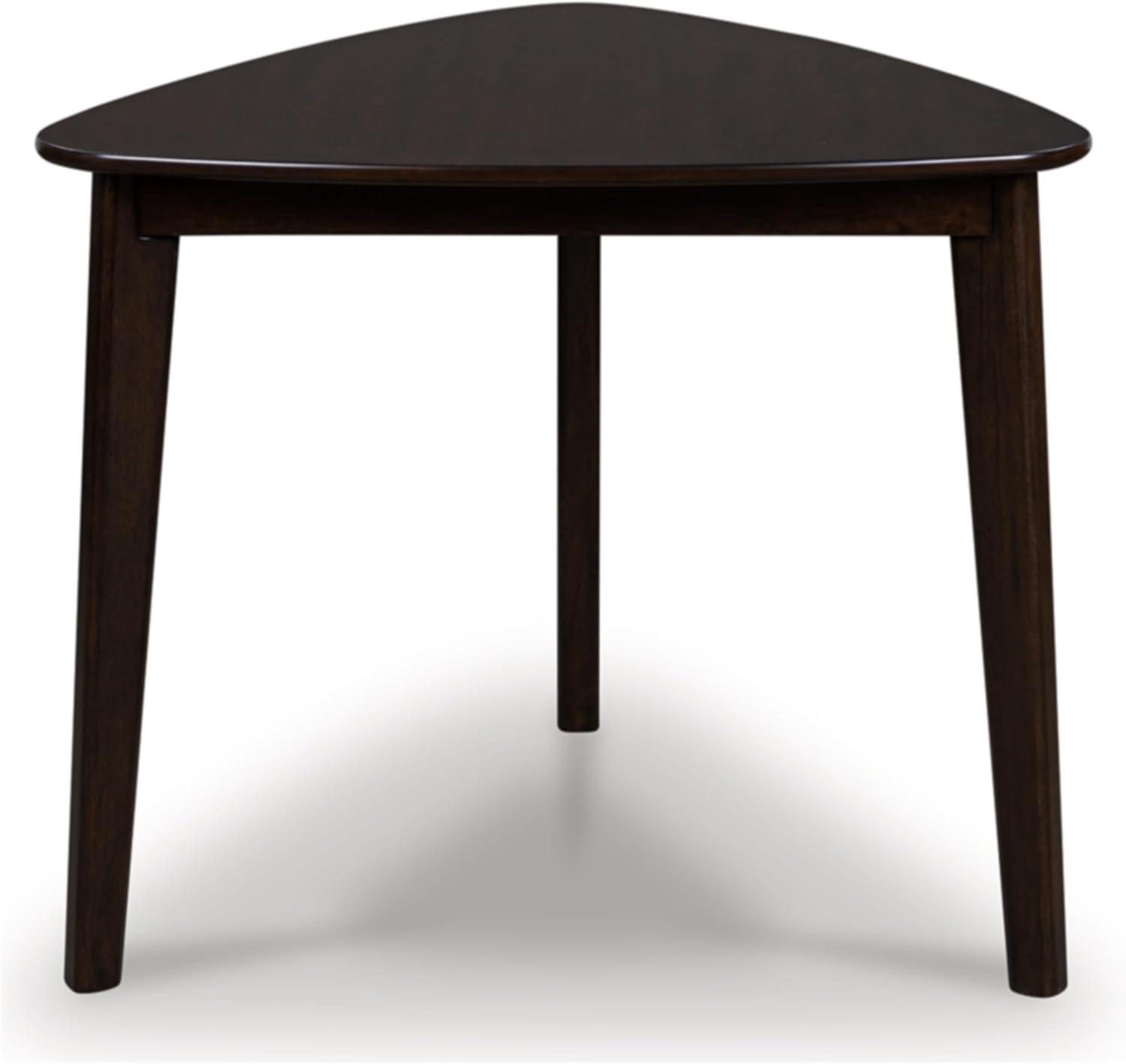 imageSignature Design by Ashley Dantenton Casual Triangle Dining Room Table Seats Up to 3 Soft Curves Tapered Legs Wood 3525 W x 335 D x 30 H Burgundy