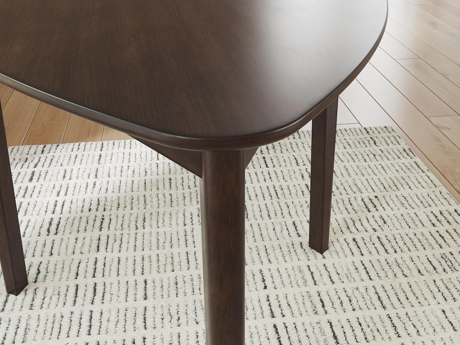 imageSignature Design by Ashley Dantenton Casual Triangle Dining Room Table Seats Up to 3 Soft Curves Tapered Legs Wood 3525 W x 335 D x 30 H Burgundy