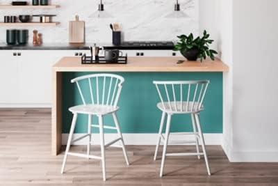 imageSignature Design by Ashley Grannen Modern Wood 24 Counter Height Barstool 2 Count WhiteWhite