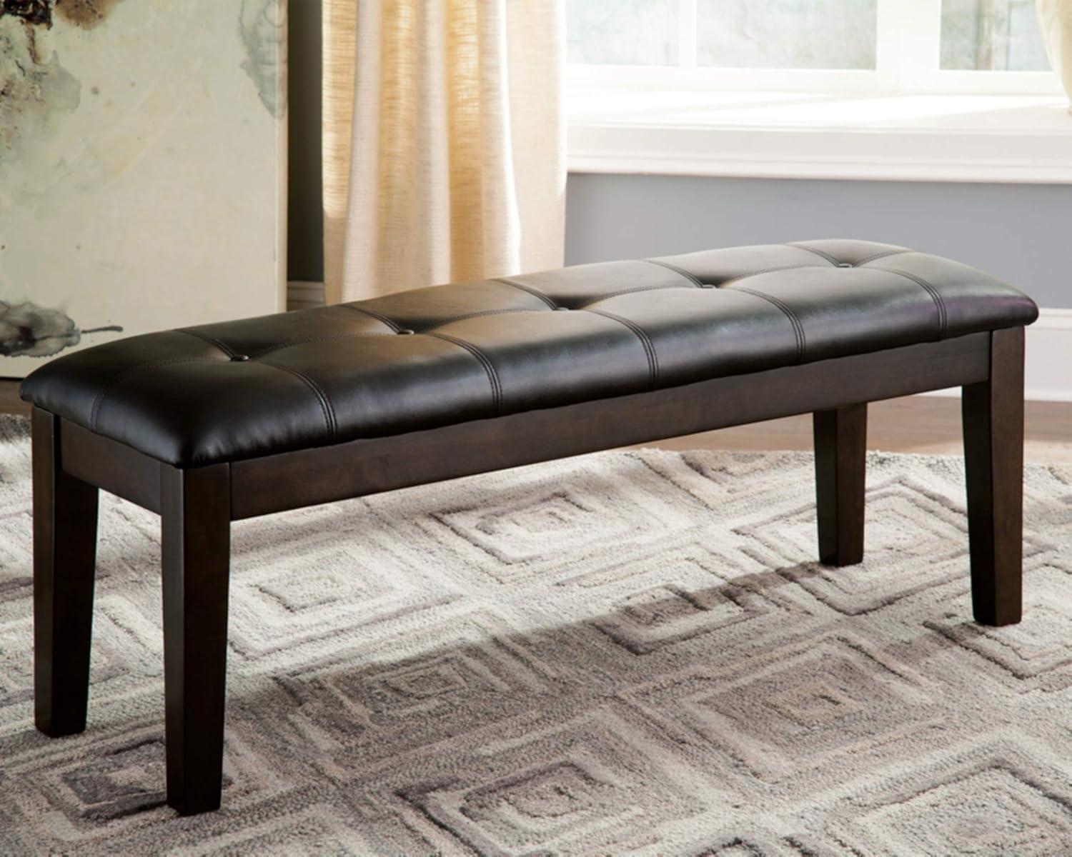 imageSignature Design by Ashley Hammis Rake Back Dining Room Chair Set of 2 Dark Brown Haddigan Traditional Upholstered Dining Room Bench Dark Brown