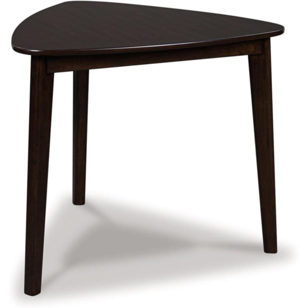 imageSignature Design by Ashley Dantenton Casual Triangle Dining Room Table Seats Up to 3 Soft Curves Tapered Legs Wood 3525 W x 335 D x 30 H Burgundy