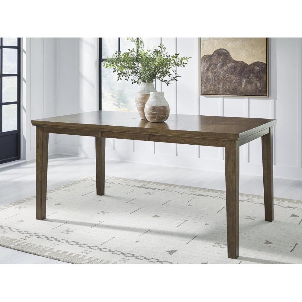 imageSignature Design by Ashley Vallister Casual Counter Height Dining Extension Table with Burnished Edges Light Brown