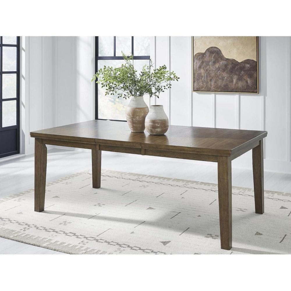 imageSignature Design by Ashley Vallister Casual Dining Extension Table with Burnished Edges Light Brown