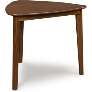 Signature Design by Ashley Lyncott Casual Triangle Dining Room Table, Mid-Century Modern, Seats 3, Rounded Corners, Wood, 35.25″ W x 33.5″ D x 30″ H, Brown