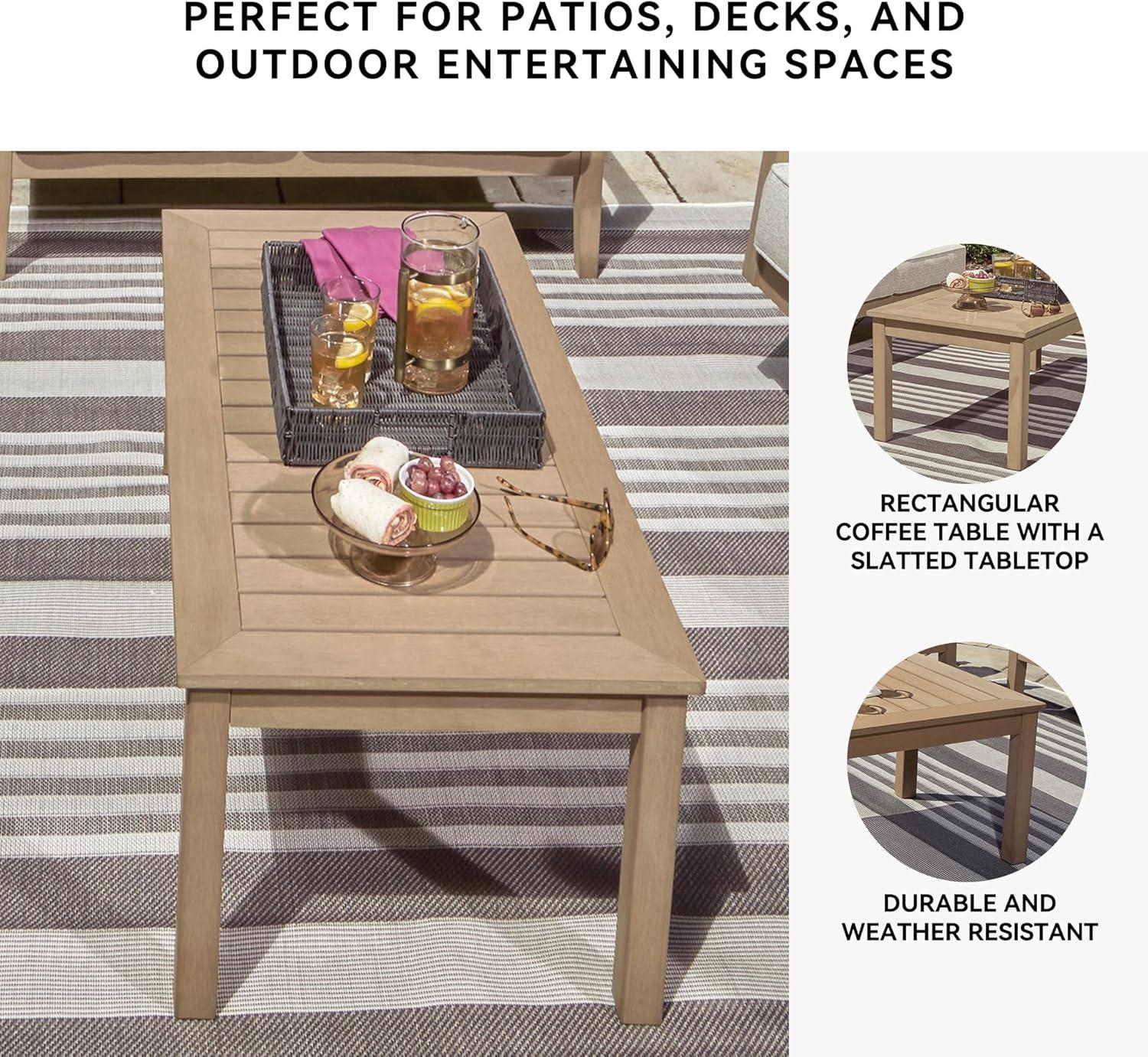 imageSignature Design by Ashley Hallow Creek Cottage Nuvella Weather Resistant Fabric Outdoor Loveseat with Cushion and 2 Throw Pillows Light Brown amp BeigeLight Brown