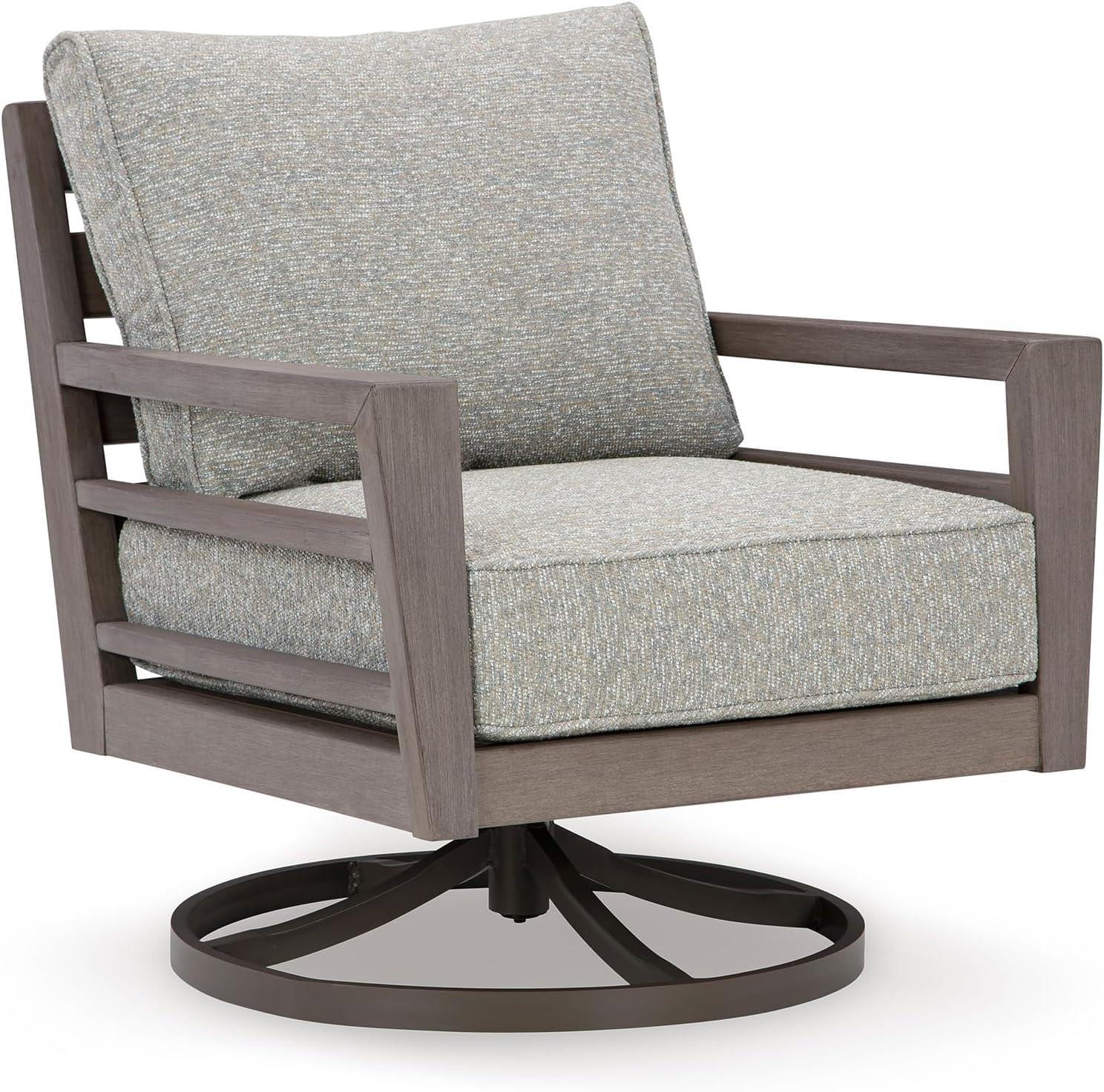imageSignature Design by Ashley Hallow Creek Cottage Nuvella Weather Resistant Fabric Outdoor Loveseat with Cushion and 2 Throw Pillows Light Brown amp BeigeDark Brown