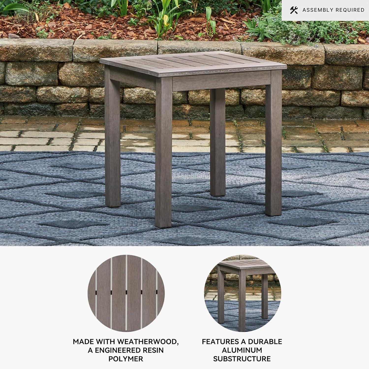 imageSignature Design by Ashley Hallow Creek Cottage Nuvella Weather Resistant Fabric Outdoor Loveseat with Cushion and 2 Throw Pillows Light Brown amp BeigeDark Brown