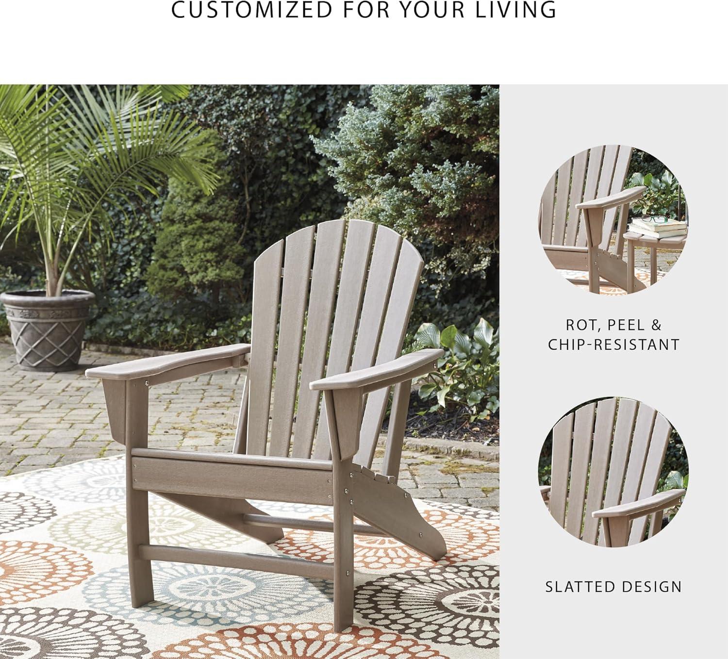 imageSignature Design by Ashley Karson City Contemporary Adirondack Chair with Arm Rest GreenBeige
