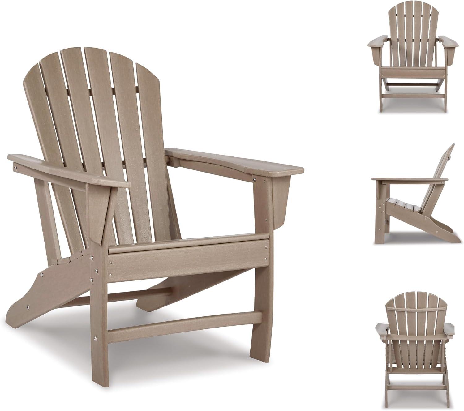 imageSignature Design by Ashley Karson City Contemporary Adirondack Chair with Arm Rest GreenBeige
