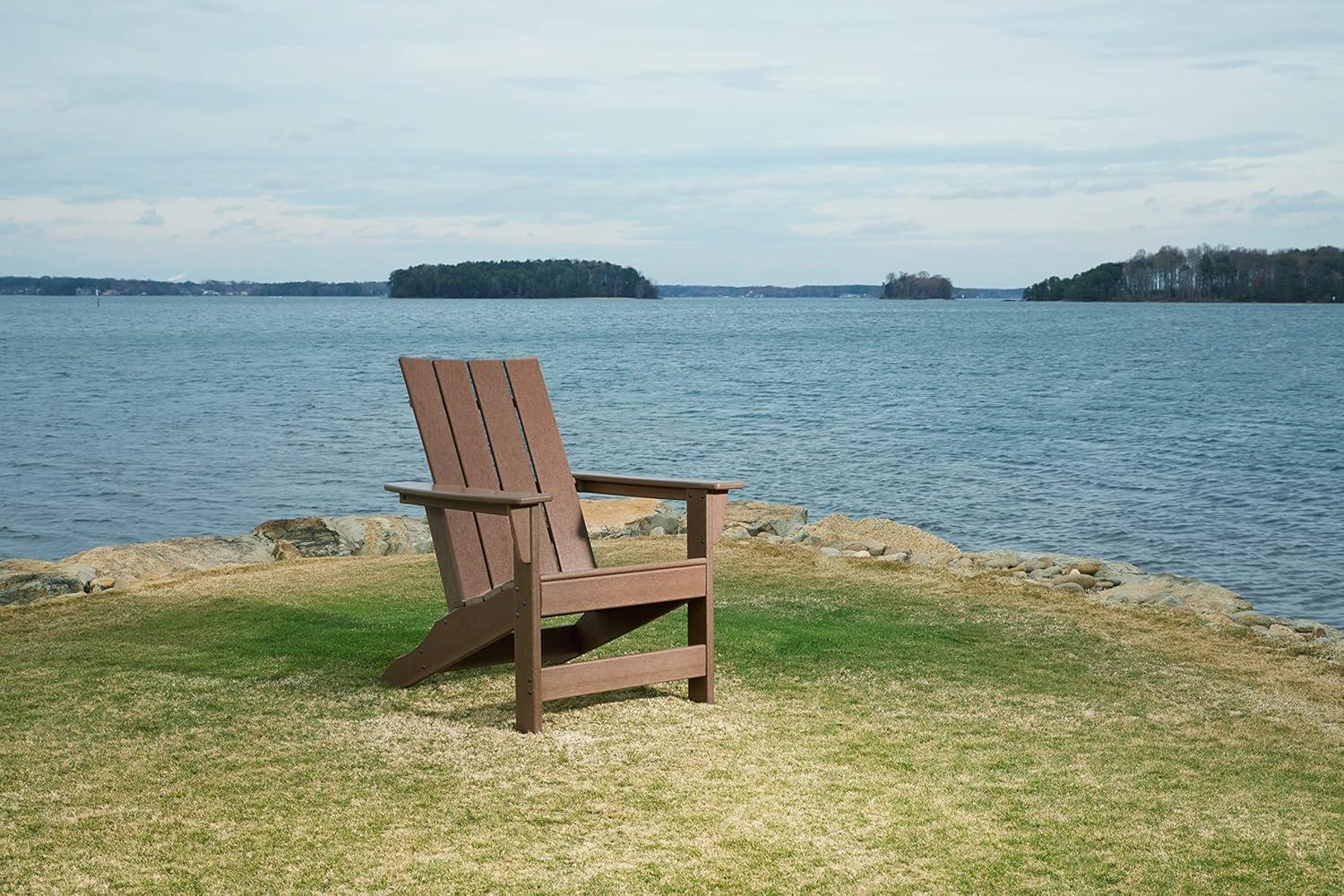 imageSignature Design by Ashley Karson City Contemporary Adirondack Chair with Arm Rest GreenBrown