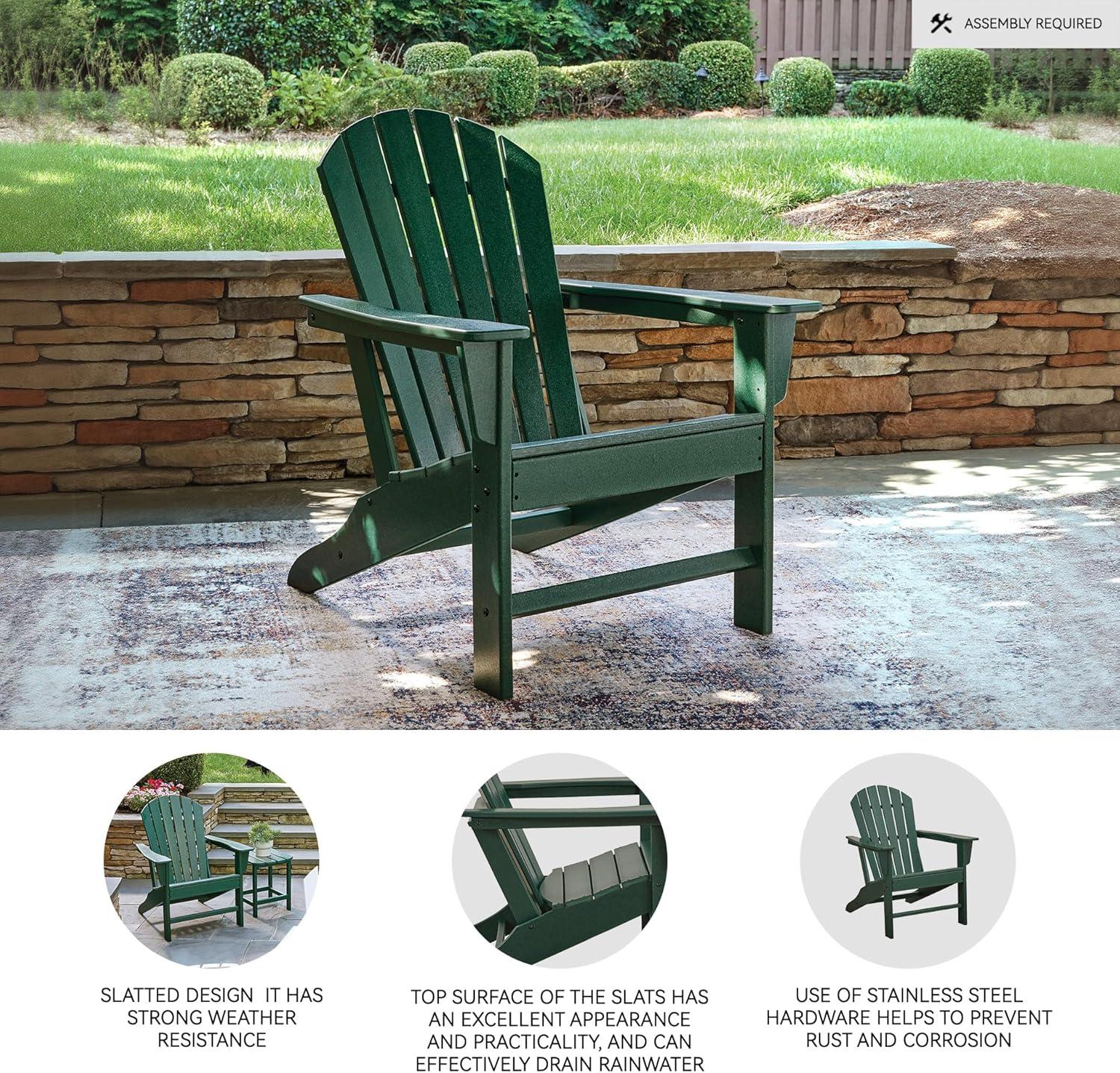 imageSignature Design by Ashley Karson City Contemporary Adirondack Chair with Arm Rest GreenGreen