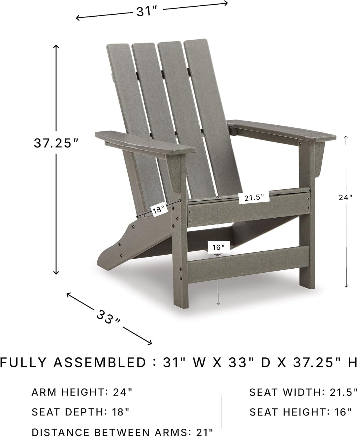 imageSignature Design by Ashley Karson City Contemporary Adirondack Chair with Arm Rest GreenGrey