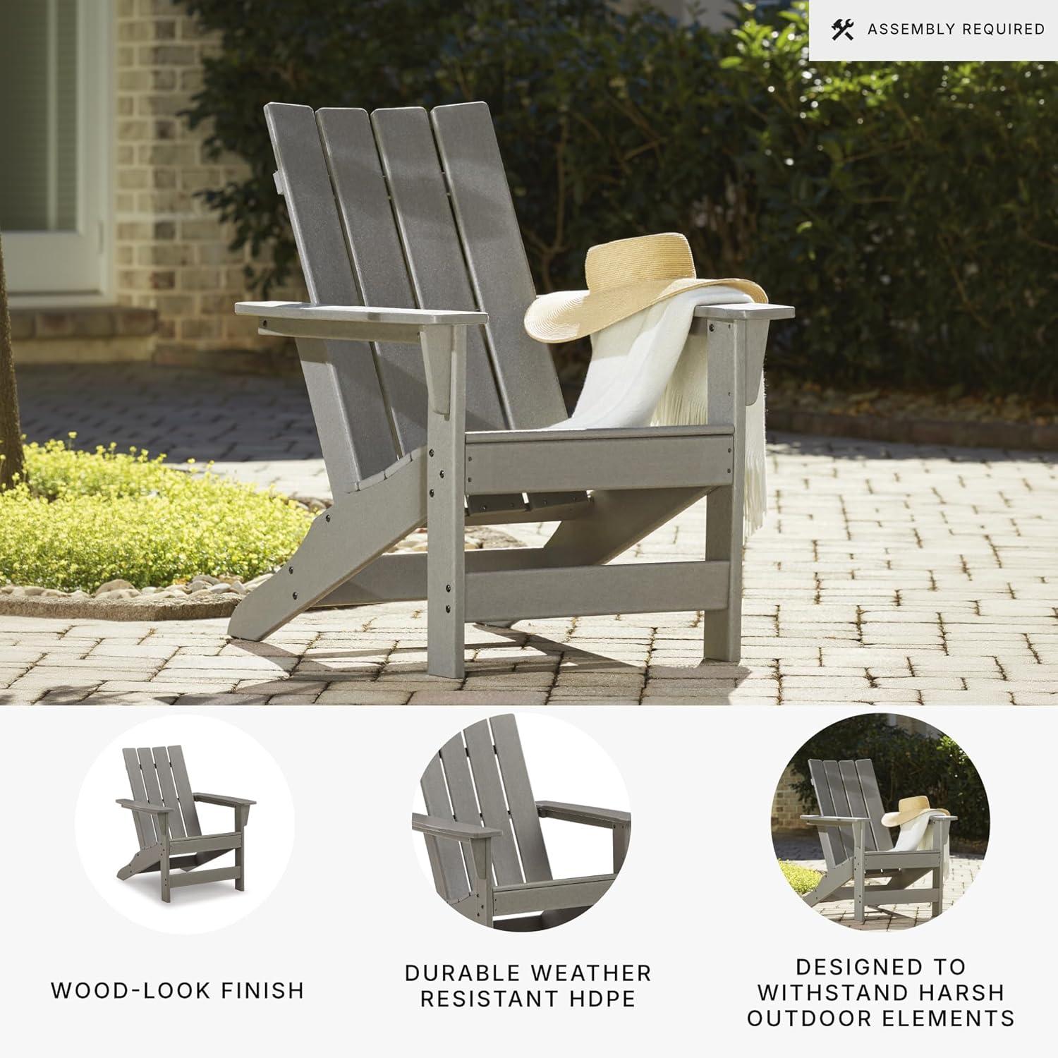 imageSignature Design by Ashley Karson City Contemporary Adirondack Chair with Arm Rest GreenGrey