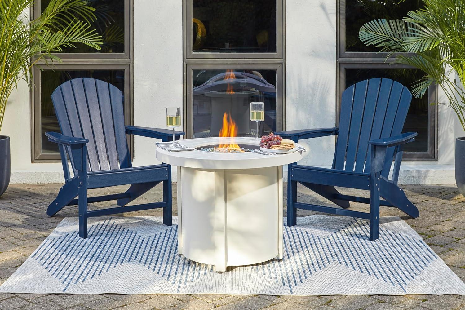 imageSignature Design by Ashley Karson City Contemporary Adirondack Chair with Arm Rest GreenNavy Blue