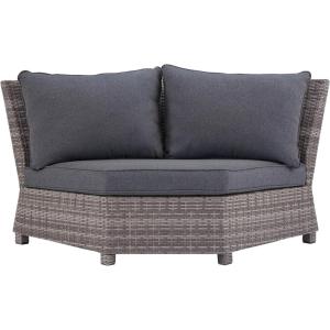 Signature Design by Ashley Salem Beach Outdoor Corner Seat, Gray(Corner Chair)