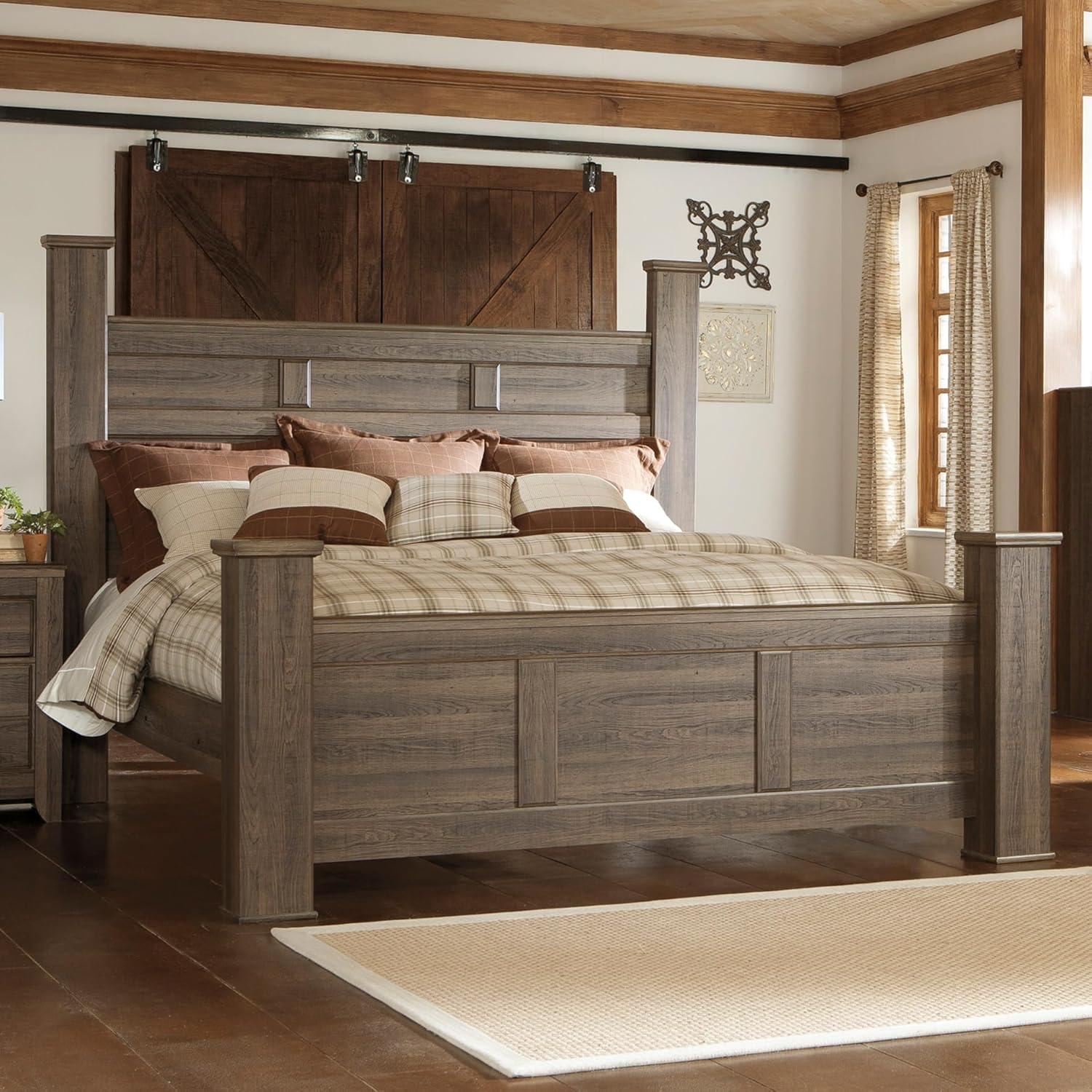 imageAshley Furniture Signature Design Juararo Poster Headboard Queen Size Component Piece Includes Headboard Only Dark BrownCalifornia King